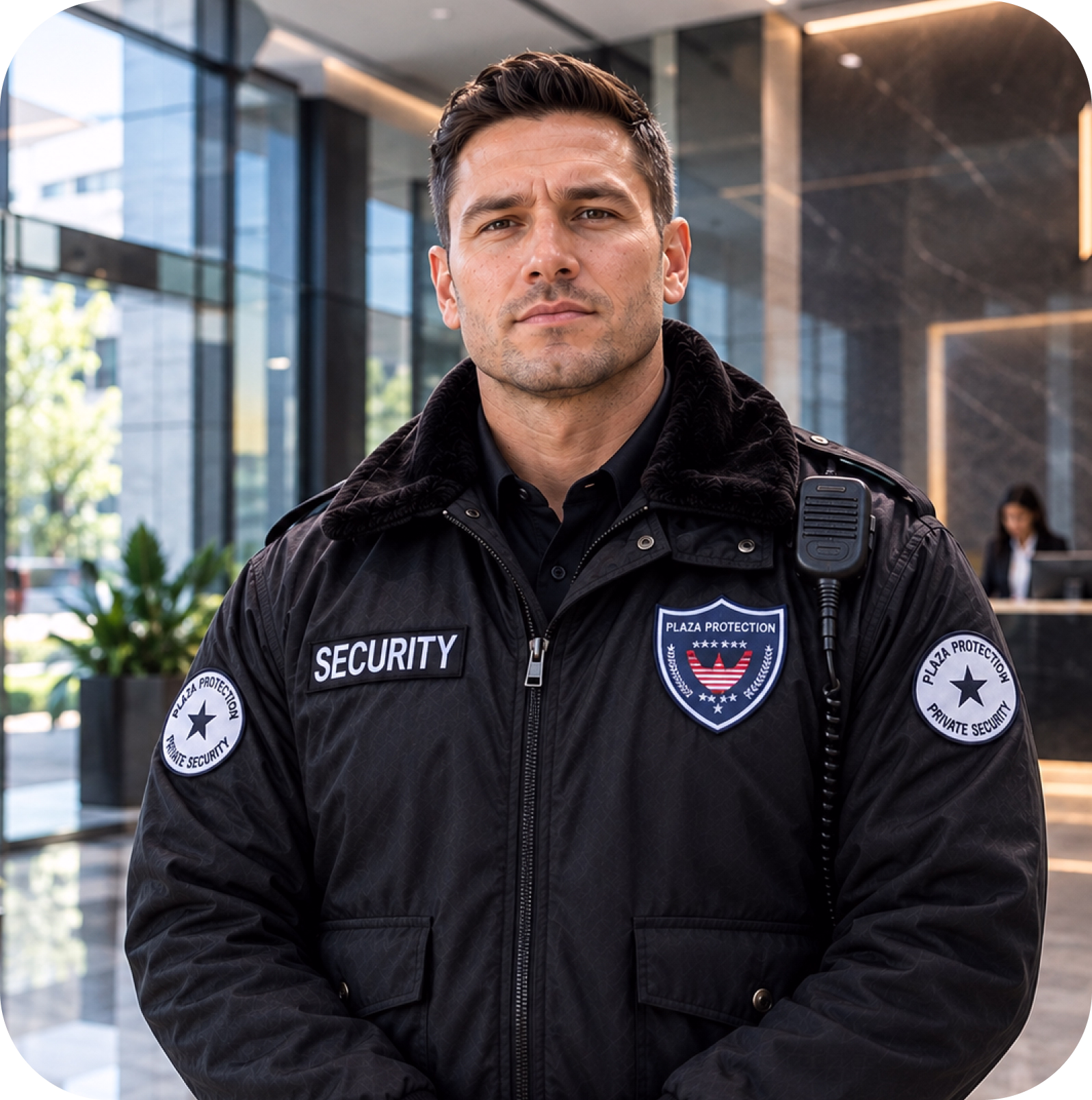 Plaza Protection Security Guard Providing Industry-Specific Protection