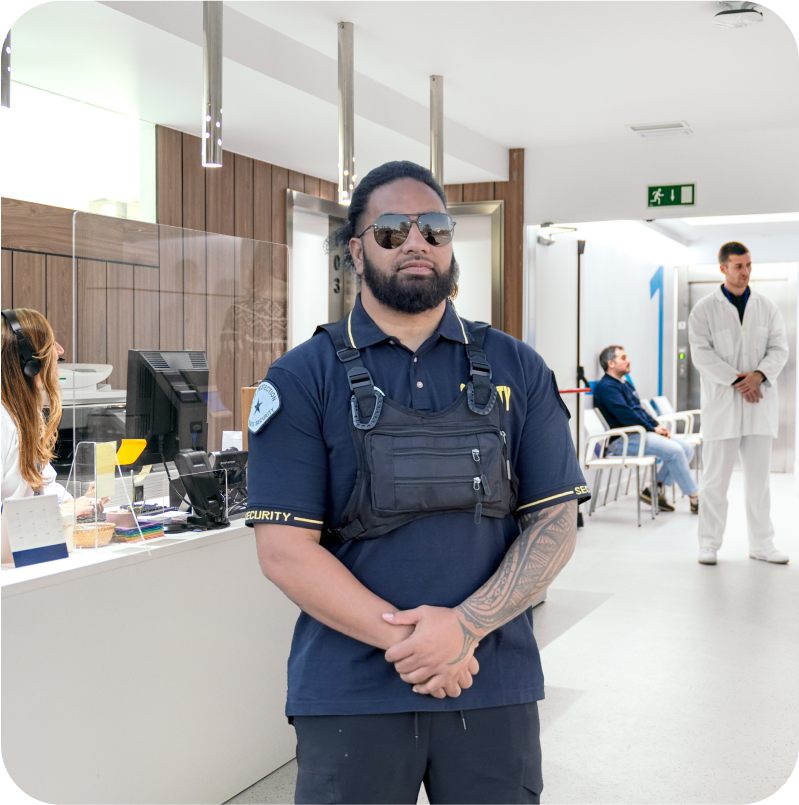 Plaza Protection Security Guard Providing Industry-Specific Protection