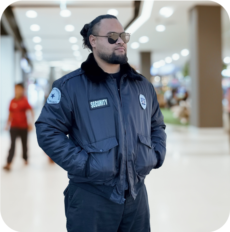 Plaza Protection Security Guard Providing Industry-Specific Protection