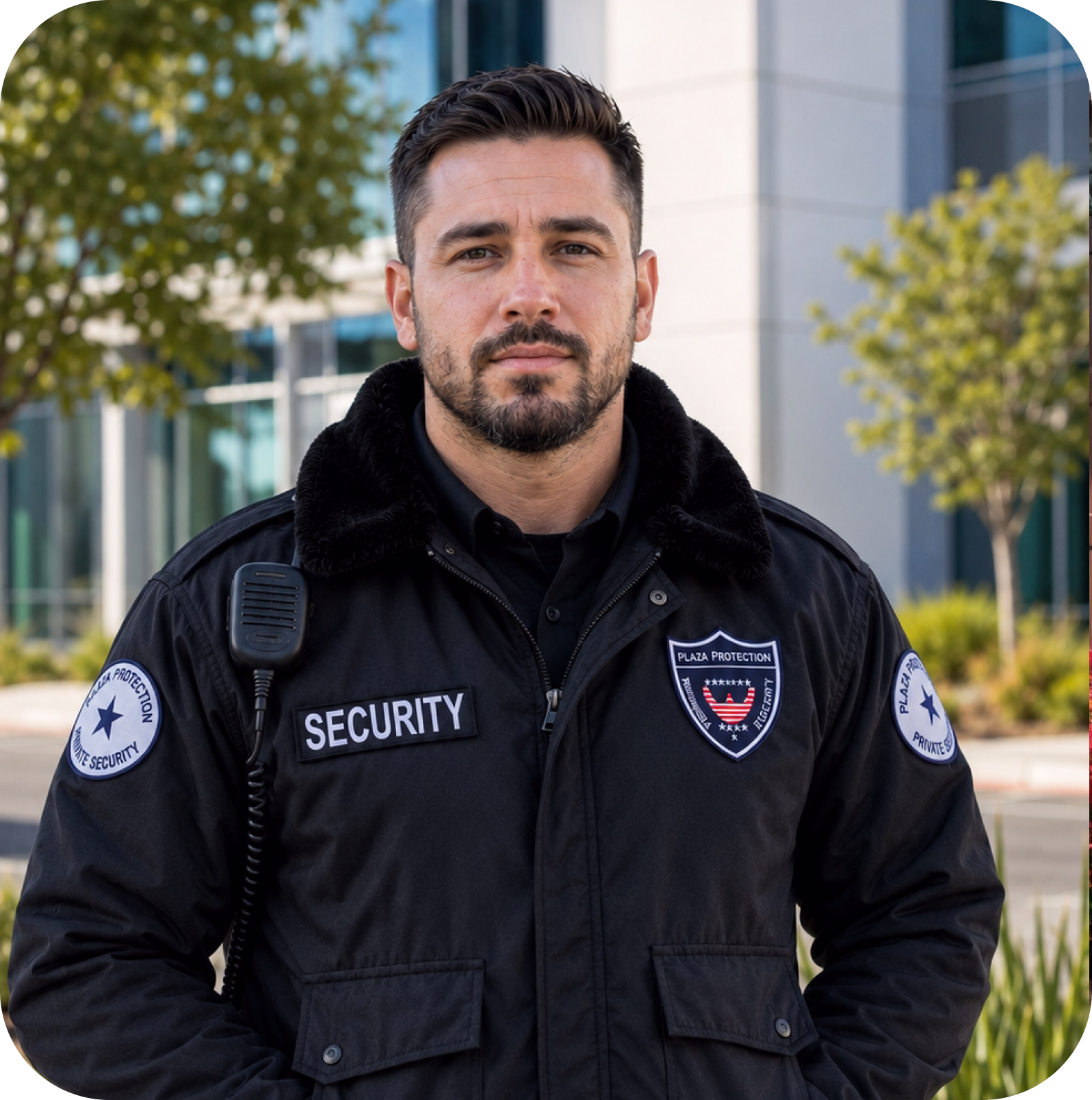 Plaza Protection Security Guard Providing Industry-Specific Protection